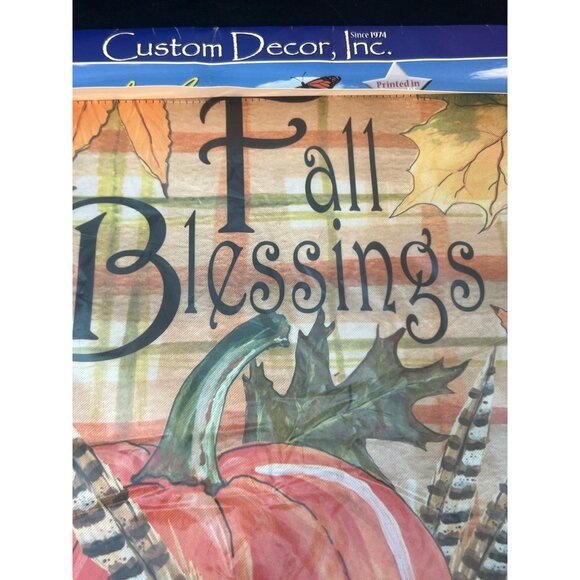 Custom Decor Inc. Fall Blessings Garden Flag 12"x18" Polyester Double Sided NWT - Picture 2 of 6